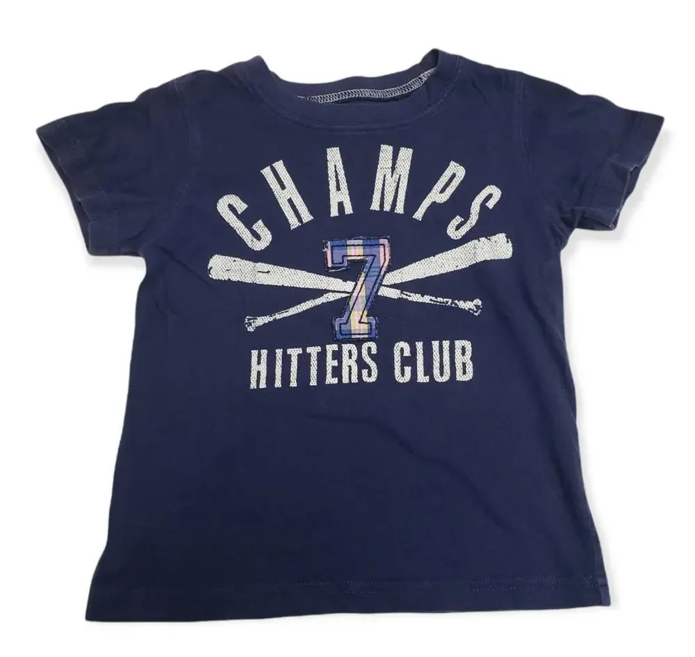 Carters Navy Blue Champs Hitters Club Short Sleeved Shirt - Size 24 Months